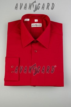 Pánská košile klasik červená-dlouhý rukáv