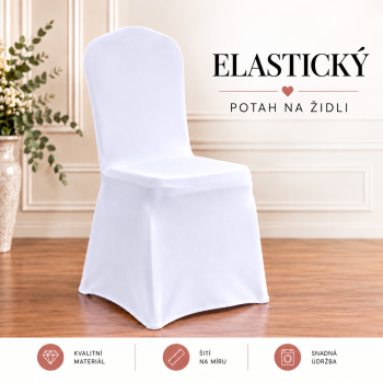 Potah na židli elastický bílý 