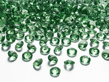 Dekorační mini diamanty tmavě zelené -bal.100ks  