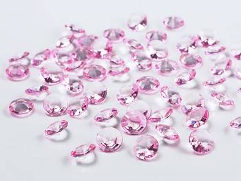 Dekorační mini diamanty světle růžové-bal.100ks