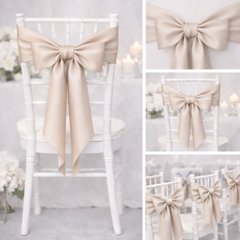 Saténová mašle na židli béžová-zapůjčení 