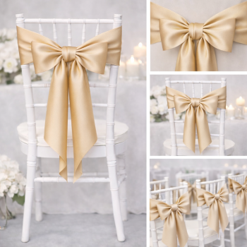 Saténová mašle na židli zlatá-zapůjčení 