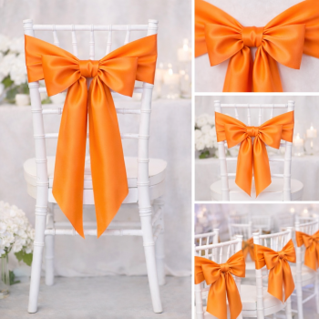 Saténová mašle na židli oranžová-zapůjčení