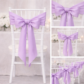 Saténová mašle na židli lila-zapůjčení